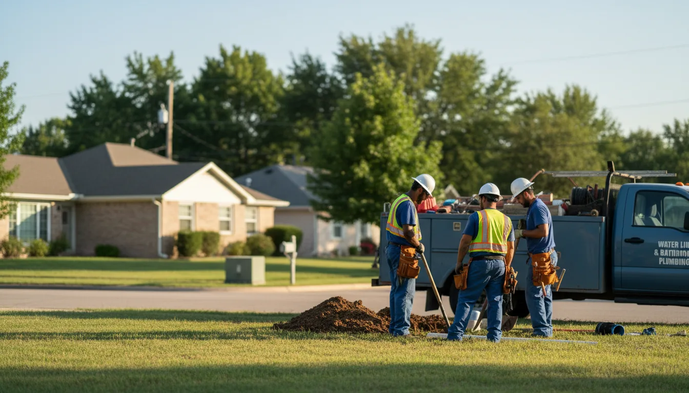 Residential water line and bathroom plumbing service in Lazbuddie, TX